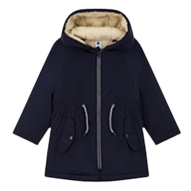 Petit Bateau - Girls Hooded Parka - Blue