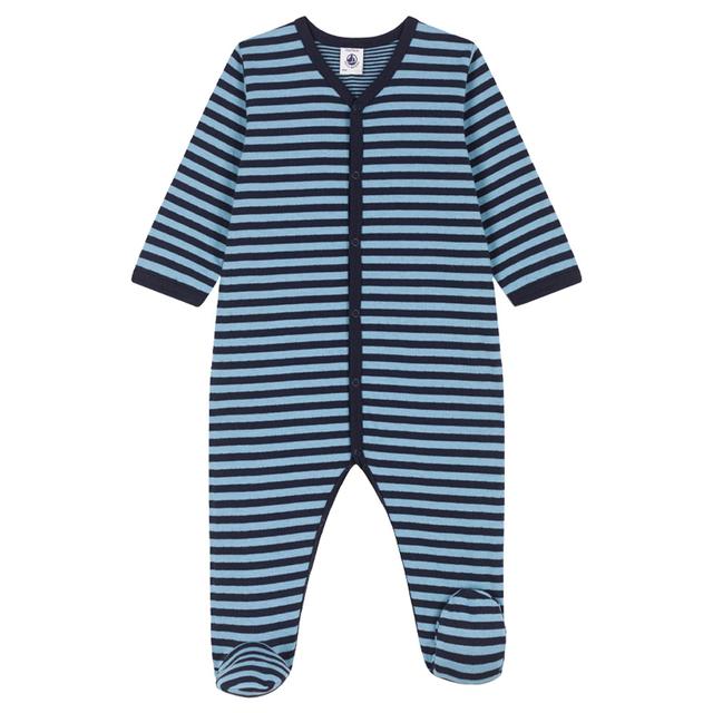 Petit Bateau - Boy's Stripy Tube Knit Sleepsuit