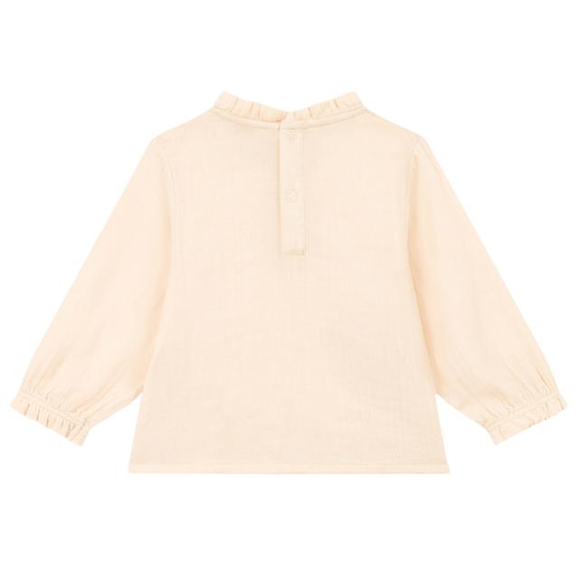 Petit Bateau - Baby's Long-Sleeves Cotton Gauze Blouse - Beige