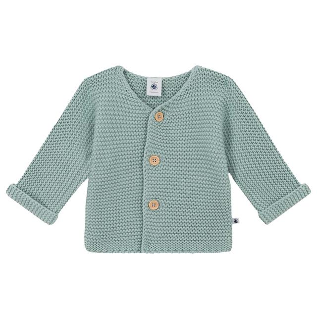 Petit Bateau - Baby's Moss Stitch Knit Cardigan - Green