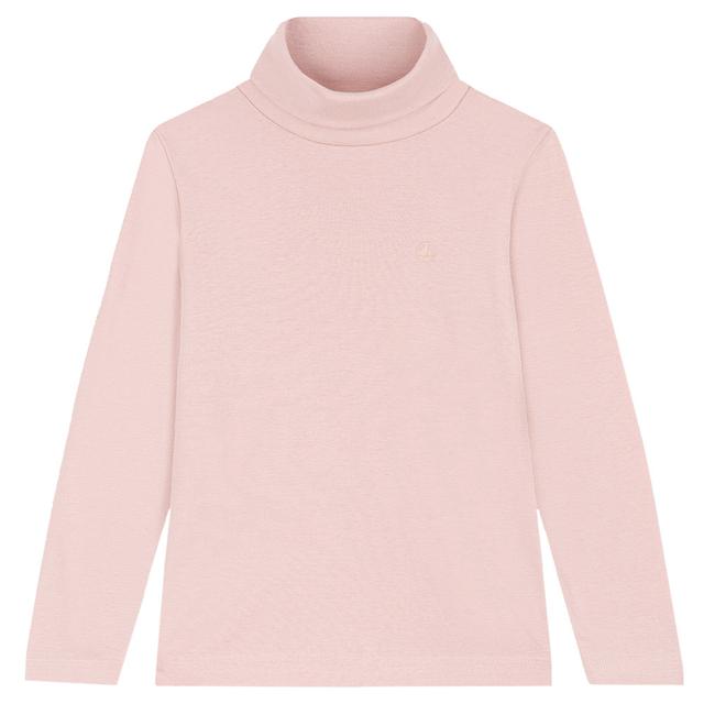 Petit Bateau - Girls Cotton Polo Neck Shirt - Pink