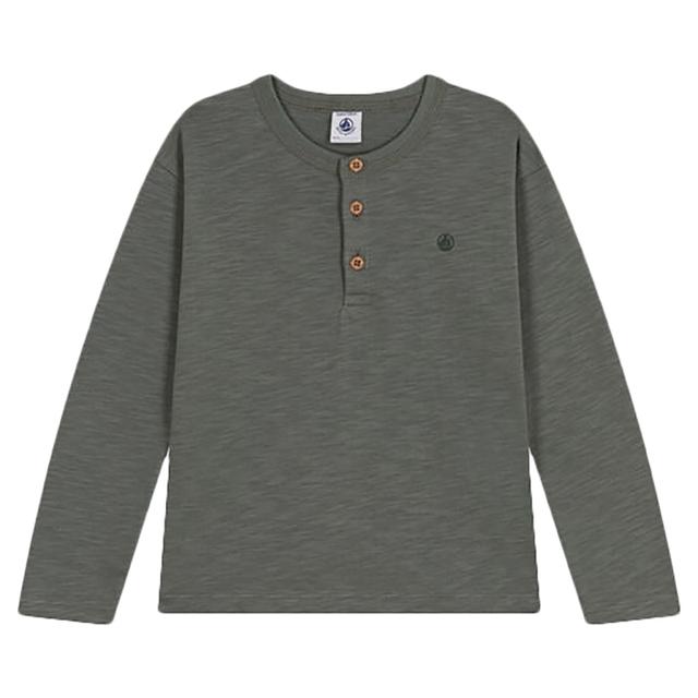 Petit Bateau - Boy's Long-Sleeves Cotton Shirt - Green