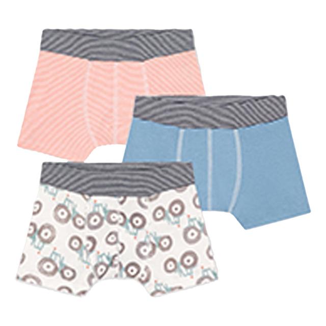 Petit Bateau - 3Pc-Set - Boys Tractor Cotton Boxer Shorts