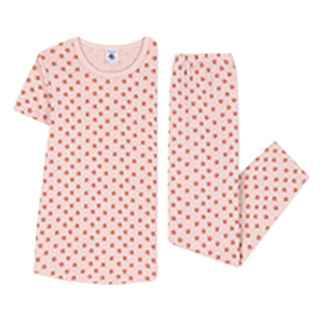 Petit Bateau - 2Pc-Set - Girls Short-Sleeves Pyjama Suit - Pink