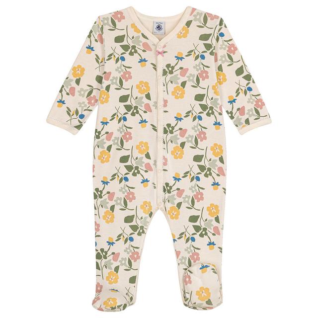 Petit Bateau - Baby's Floral Print Cotton Sleepsuit