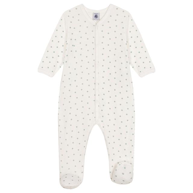 Petit Bateau - Baby's Starry Cotton Sleepsuit - White