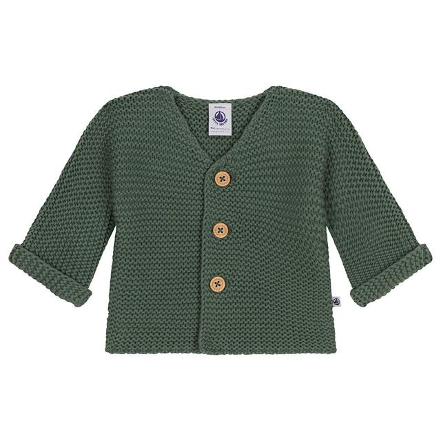 Petit Bateau - Baby's Moss Stitch Knit Cardigan - Green