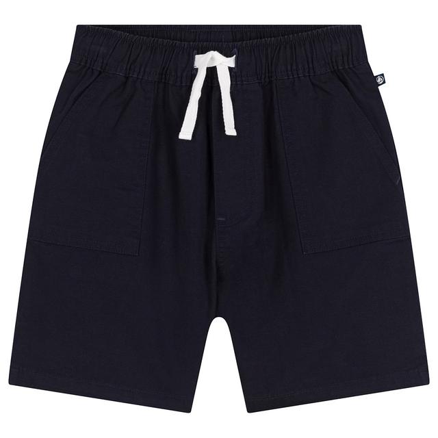 Petit Bateau - Boy's Cotton And Linen Twill Shorts - Blue