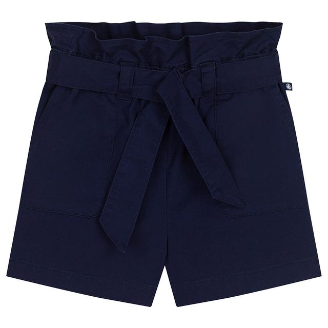 Petit Bateau - Girl's Cotton Canvas Shorts - Blue