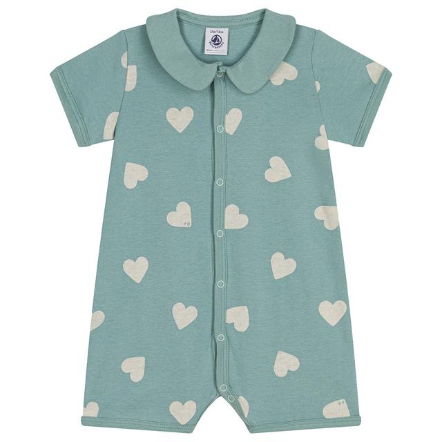 Petit Bateau - Babies' Heart Printed Short Cotton Playsuit