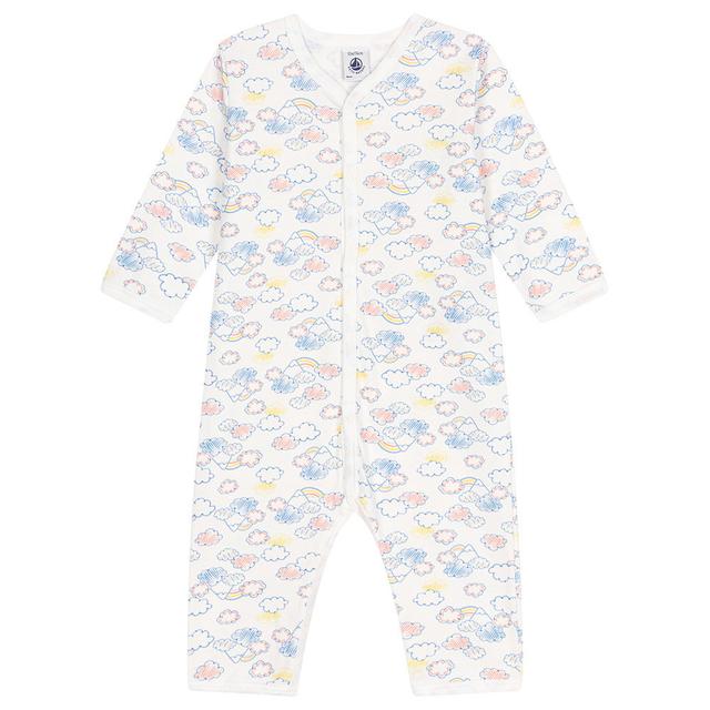 Petit Bateau - Baby's Cloud Print Footless Cotton Sleepsuit