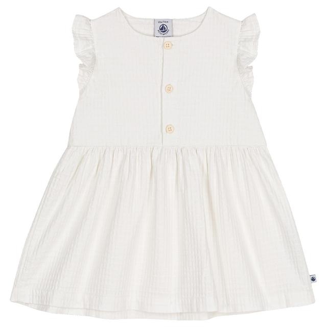 Petit Bateau - Baby's Sleeveless Textured Cotton Dress - White