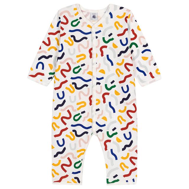 Petit Bateau - Baby's Luminous Print Footless Cotton Sleepsuit - White