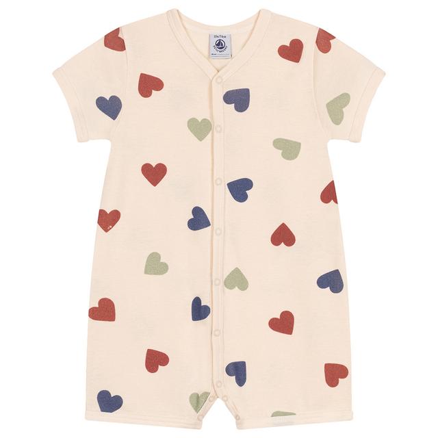 Petit Bateau - Baby's Short Cotton Playsuit - Beige