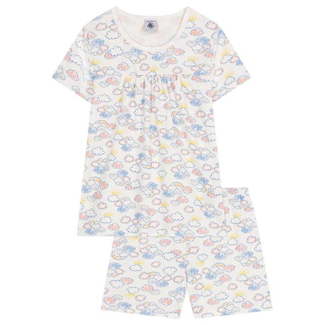 Petit Bateau - Girls' Rainbow Print Short Cotton Pyjama Set