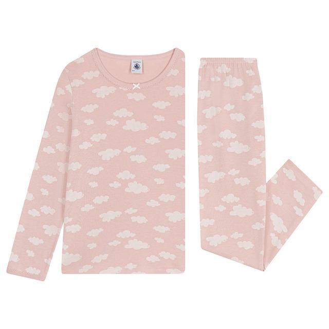 Petit Bateau - 2pc-Set - Girl's Cloud Print Cotton Pyjama Set - Pink