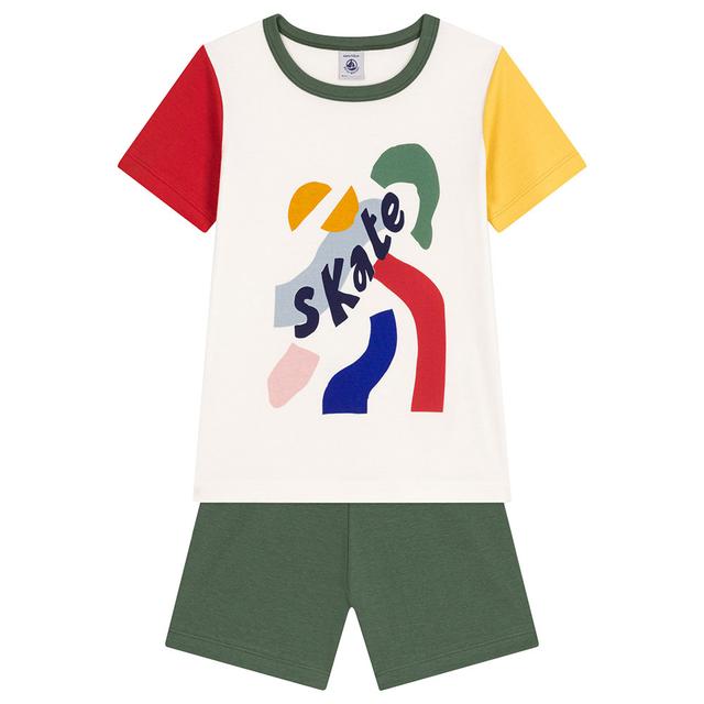 Petit Bateau - 2pc-Set - Boy's Plain Cotton Short Pyjama Set