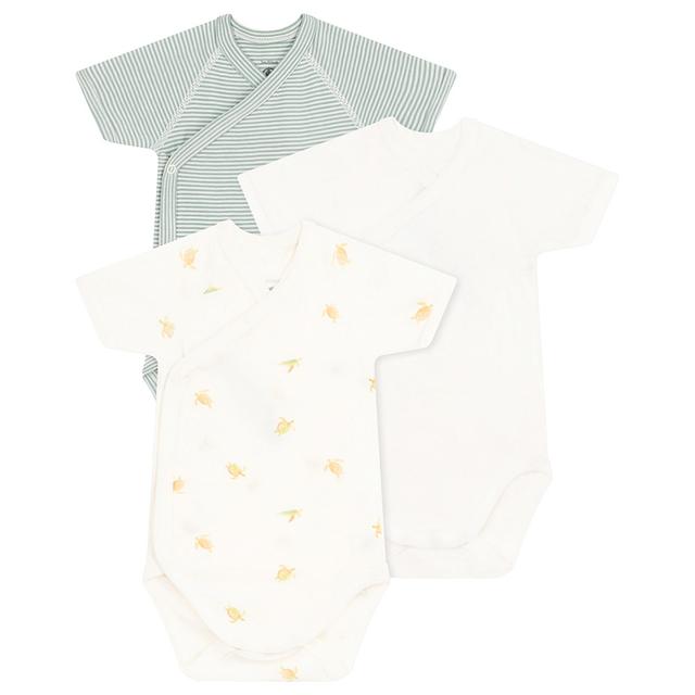 Petit Bateau - 3pc-Set - Baby's Wrapover Short-Sleeves Bodysuits