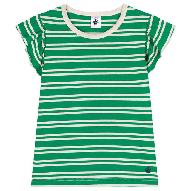 Petit Bateau - Girl's Lightweight Striped Jersey T-Shirt - Green