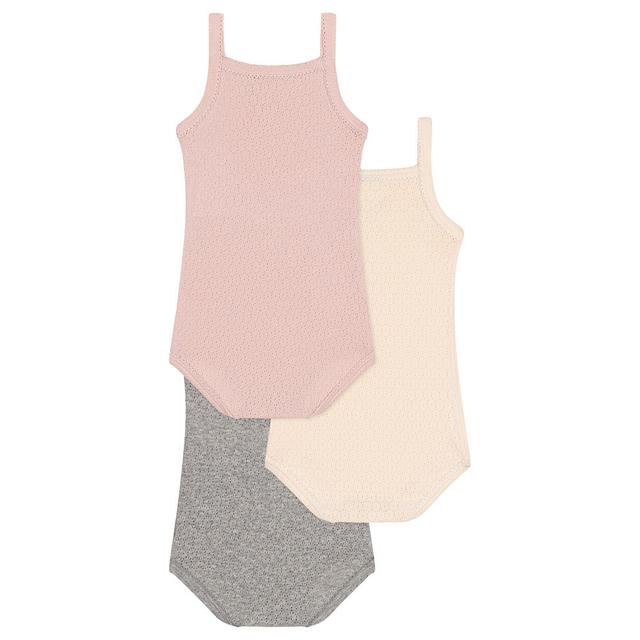 Petit Bateau - 3pc-Set - Baby's Strappy Cotton Bodysuits