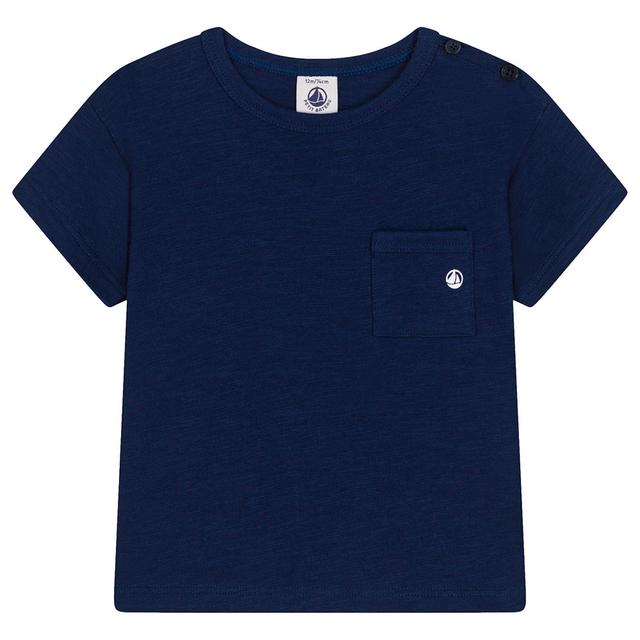 Petit Bateau - Baby's Short-Sleeves Slub Jersey T-Shirt - Blue