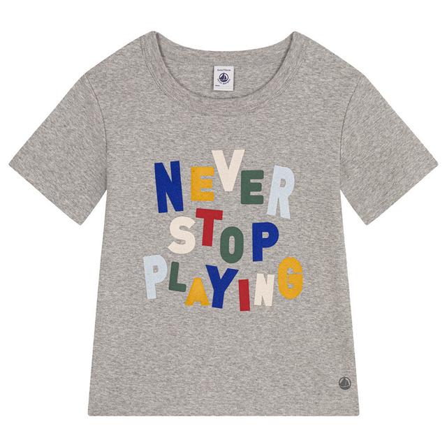 Petit Bateau - Boy's Printed Lightweight Jersey T-Shirt - Grey