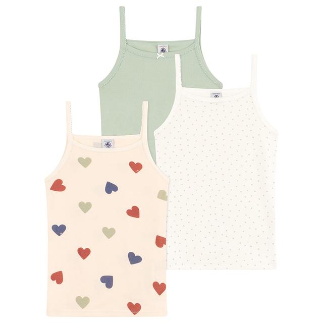 Petit Bateau - 3pc-Set -Girl's Heart Print Cotton Vests