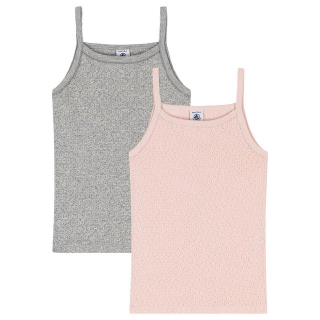 Petit Bateau - 2pc-Set - Girl's Openwork Cotton Vests