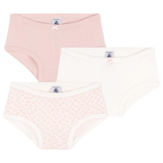 Petit Bateau - 3pc-Set - Girl's High-Waisted Cotton Knickers - Pink