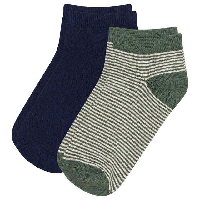 Petit Bateau - 2pc-Set - Boy's Pinstriped Socks - Green/Blue