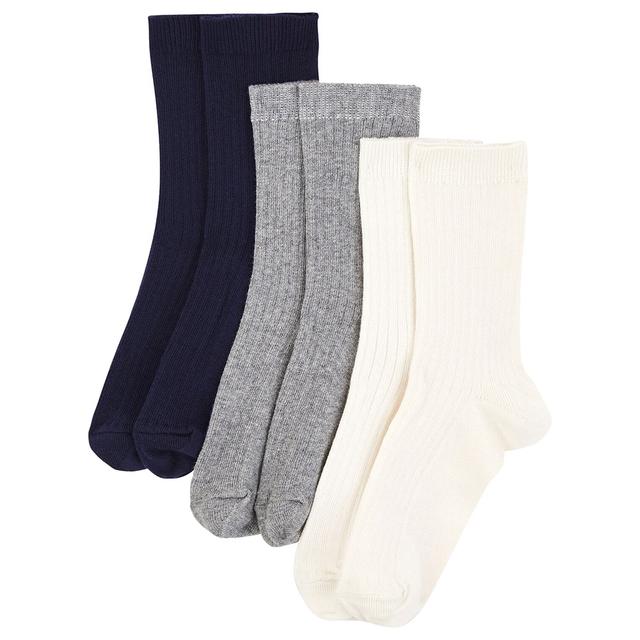 Petit Bateau - 2pc-Set - Boy's Solid Socks - Blue/Grey