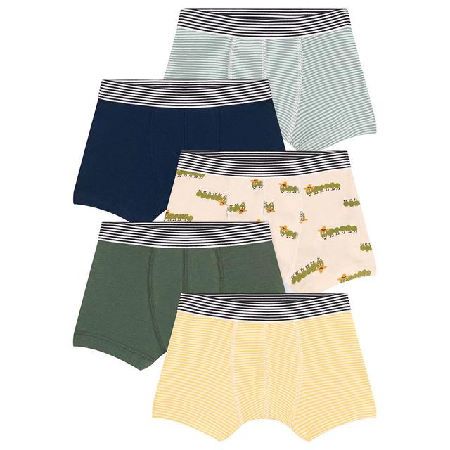 Petit Bateau - 5pc-Set - Boy's Cotton Centipede Design Boxers