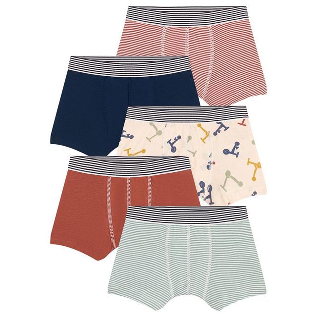 Petit Bateau - 5pc-Set -Boy's Scooter Design Cotton Boxers