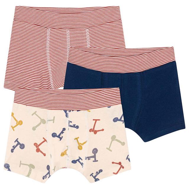 Petit Bateau - 3pc-Set - Boy's Scooter Design Cotton Boxers