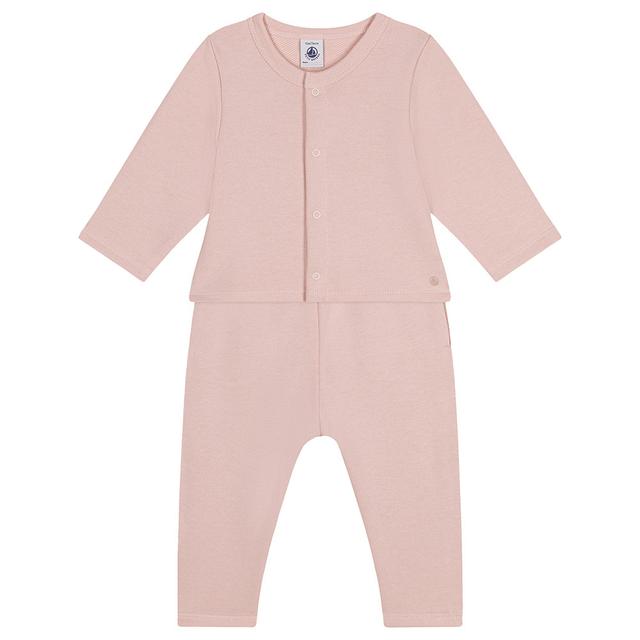 Petit Bateau - 2pc-Set - Baby Girl's Fleece Cardigan And Pants - Pink