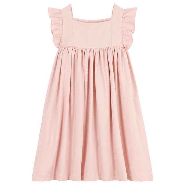 Petit Bateau - Girl's Sleeveless Textured Cotton Dress - Pink