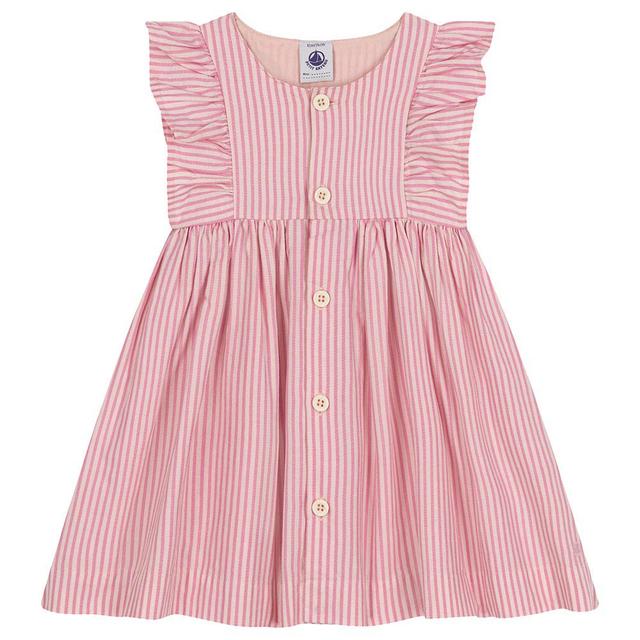 Petit Bateau - Baby's Short Sleeves Poplin Dress - Pink