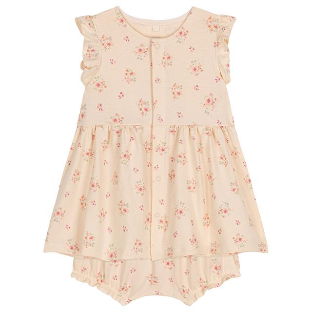 Petit Bateau - 2pc-Set - Lightweight Jersey Dress And Bloomer - Beige