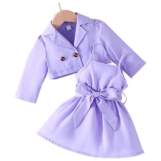 Sugar Rush - 2pc-Set - Girls Sleeveless Dress & Jacket - Purple