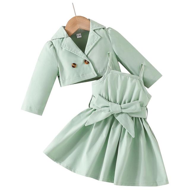 Sugar Rush - 2pc-Set - Girls Sleeveless Dress & Jacket - Green