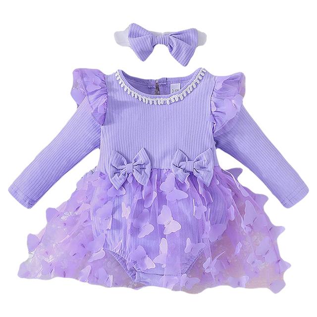 Sugar Rush - Appliqued Round Neck Full Sleeves Onesie - Purple