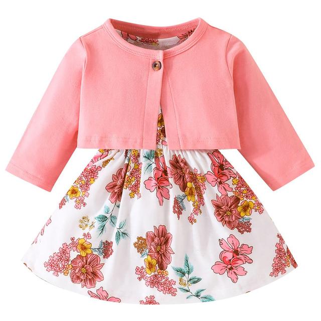 Sugar Rush - 2pc-Set - Floral Sleeveless Dress & Jacket - Pink