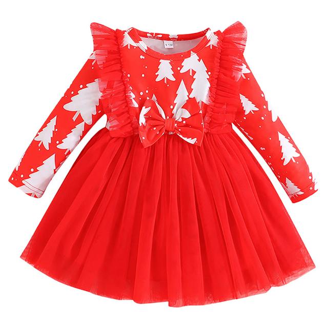 Sugar Rush - Christmas Tree Printed Casual Dress - Red