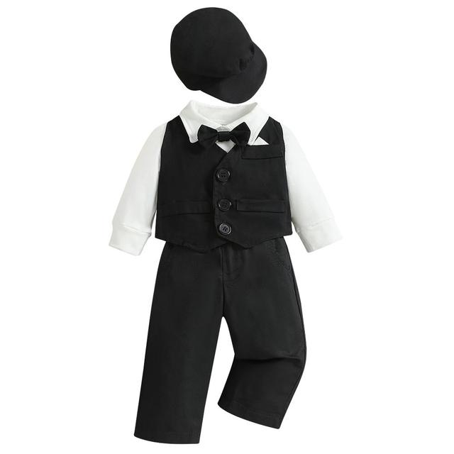 Sugar Rush - 2pc-Set - Solid Bodysuit, Waistcoat & Pants - Black