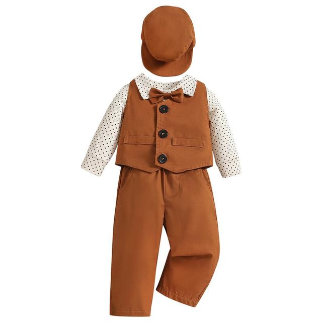 Sugar Rush - 2pc-Set - Boys Bodysuit, Waistcoat & Pants - Brown