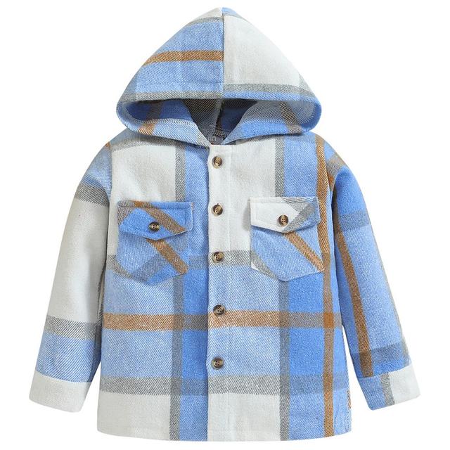 Sugar Rush - Checked Regular Hoodie Full Sleeves Jacket - Blue