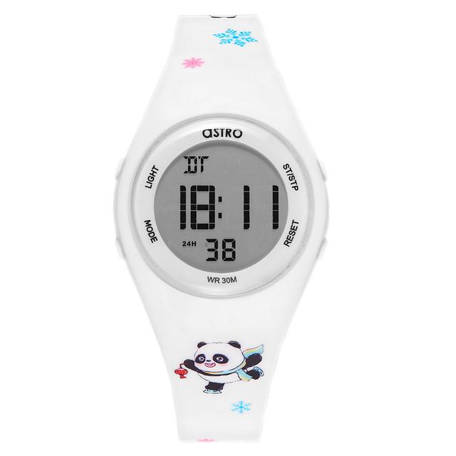 Astro - Kids Panda Printed Digital Dial Watch - White - 37 mm