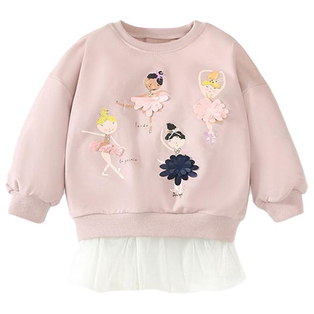 Sugar Rush - Appliqued Round Neck Sweatshirt - Pink