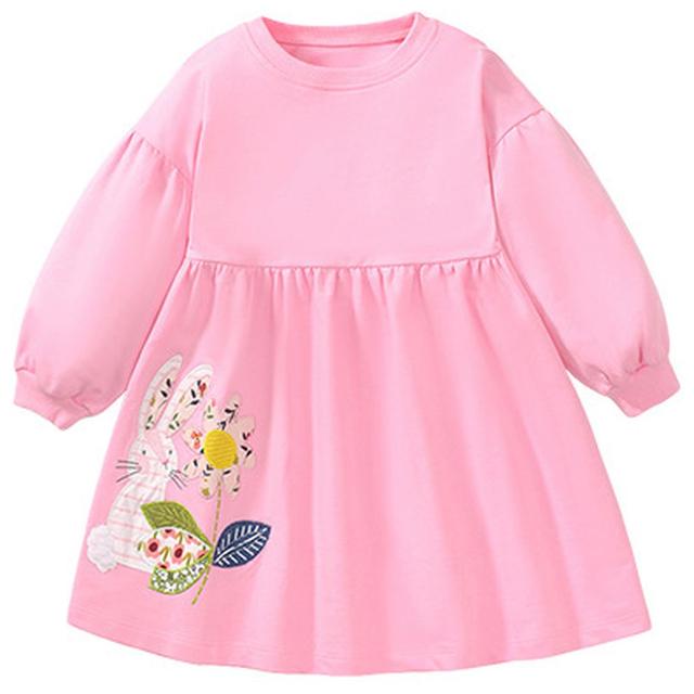 Sugar Rush - Embellished Full Sleeves Casual Dress - Pink