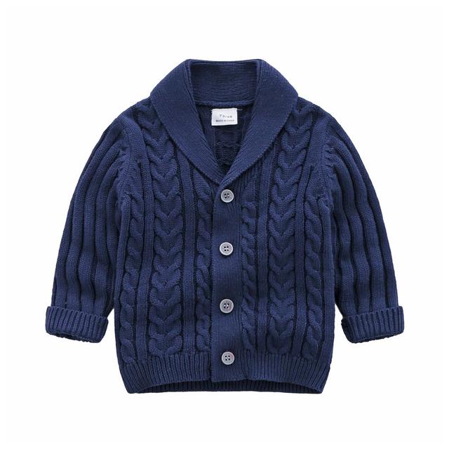 Sugar Rush - Solid Regular V-Neck Full Sleeves Cardigan - Navy